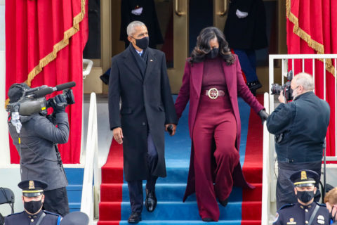 Barack and Michelle Obama attending the 2021 Inauguration Ceremony